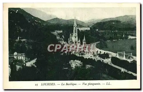 Cartes postales Lourdes La Basilique Vue Plongeante