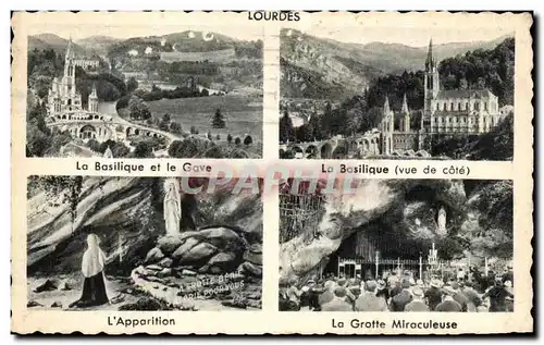 Cartes postales Lourdes La Basilique et le Gave Apparition Basilique Grotte miraculeuse