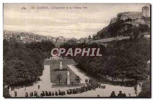 Cartes postales Lourdes L&#39Esplanade et le Chateau Fort