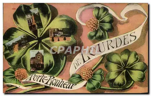 Cartes postales Porle Bonheur De Lourdes Trefles