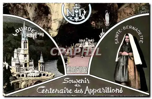 Ansichtskarte AK Lourdes Souvenir du Centenaire des Apparitions