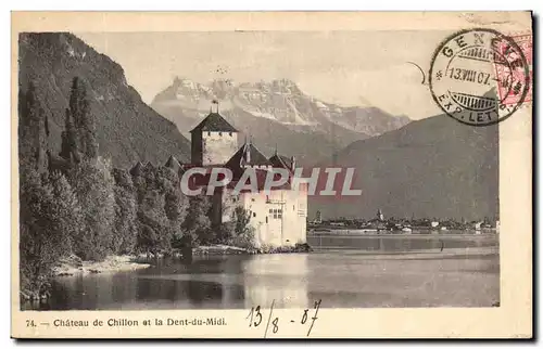 Cartes postales Chateau de Chillon et la Dent du Midi