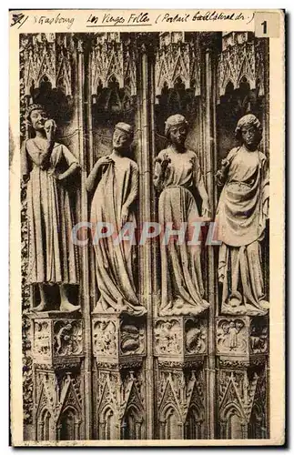 Cartes postales Cathedrale de Strasbourg Statues du Portail lateral de droite