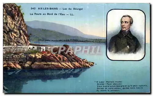 Cartes postales Aix Les Bains Lac du Bourget La Route au Bord de L&#39Eau Lamartine