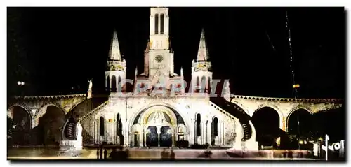 Cartes postales Lourdes La Basilique Illuminee