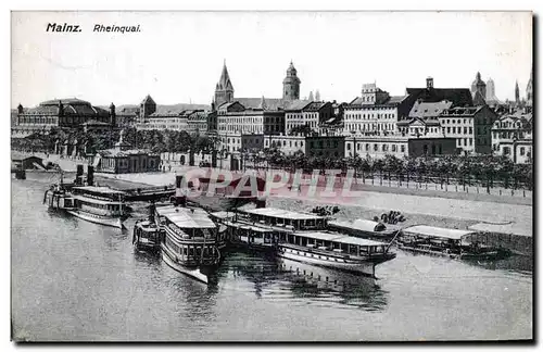 Cartes postales Mainz Rheinquai Bateaux