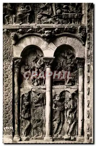 Cartes postales moderne Eglise Abbatiale De Moissac pied droit occidental du Portail La Luxure l'Auarice et la Parab