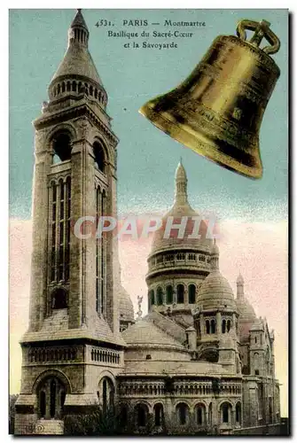 Cartes postales Paris Montmartre Basilique du Sacre Coeur Et La Savoyarde Cloche Montmartre