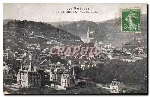 Cartes postales Les Pyrenees Lourdes Vue Generale