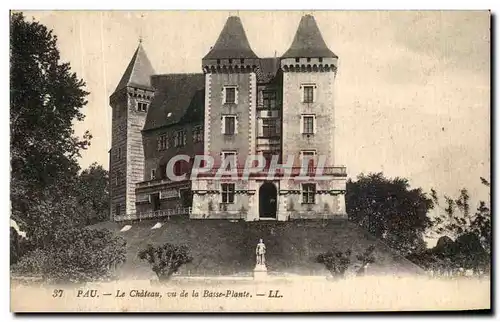 Cartes postales Pau Le Chateau vu de la Bassse Plante