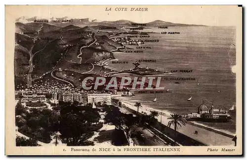 Cartes postales La Cote D&#39azur Panorama De Nice A La Frontiere Italienne