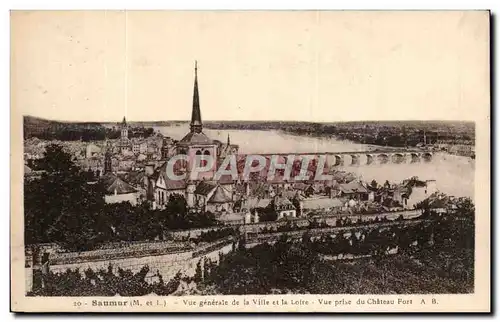 Cartes postales Saumur Vue Generale De La Ville Et La Loire Vue Prise du chateau fort