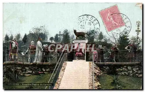 Ansichtskarte AK Lourdes premiere station du calvaire