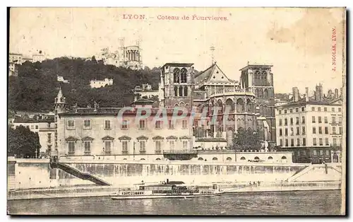 Cartes postales Lyon Coteau De Fourvieres Peniche Bateau