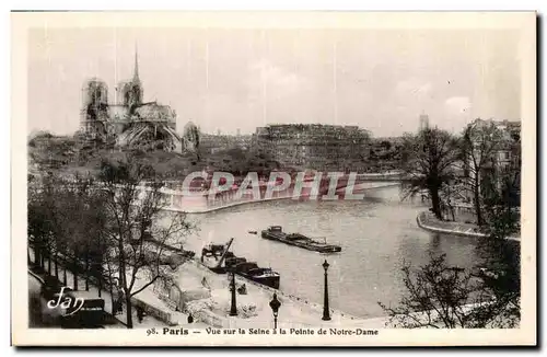 Ansichtskarte AK Paris Vue sur la Seine a la Pointe de Notre Dame