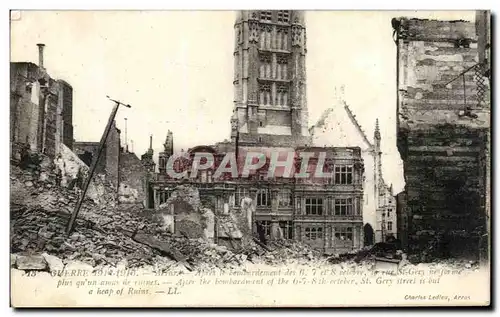 Cartes postales Arras Guerre la rue St Gery Militaria