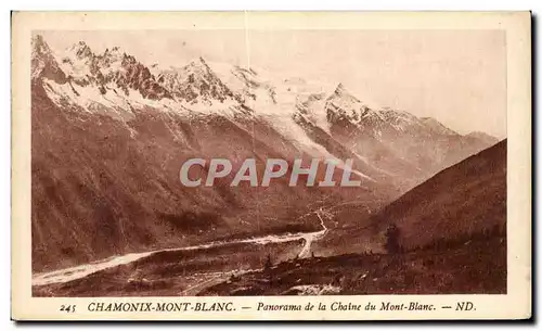 Cartes postales Chamonix Mont Blanc Panorama de la Chaine du Mont Blanc