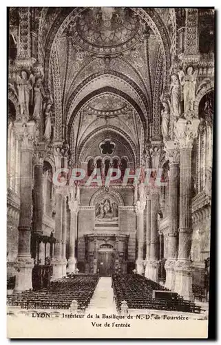 Ansichtskarte AK Lyon Interieur de la Basillique de Fourviere Vue de L&#39entree