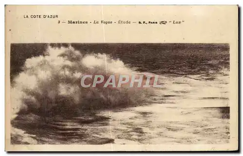 Cartes postales Marines La Vague Etude La Cote D&#39Azur