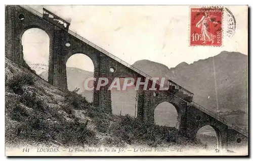 Ansichtskarte AK Lourdes Le Funiculaire du Pic Jer Le Grand Viaduc