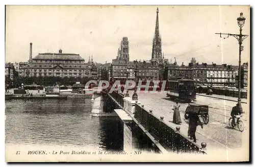 Ansichtskarte AK Rouen Le Pont Boieldieu et le Cathedrale