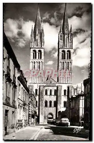 Moderne Karte Caen Eglise Abbatiale Saint Etienne Facade et Tours de l&#39Epoque de Guillaume le Conquerant