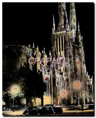 Cartes postales moderne Bordeaux La cathedrale la Nuit