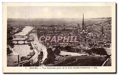 Ansichtskarte AK Rouen Vue Generale prise de la Cote Sainte Catherine