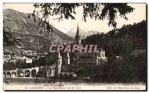 Ansichtskarte AK Lourdes La Basilique vue du Cote