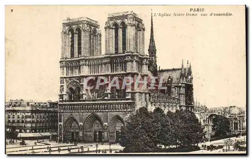 Cartes postales Paris L&#39Eglise Notre Dame Vue D&#39Ensemble