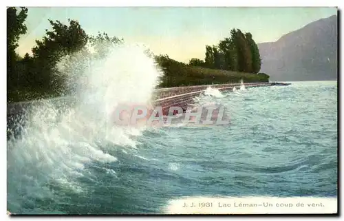 Cartes postales Lac Leman Un Coup De Vent