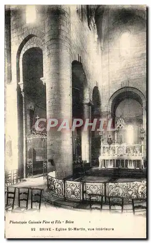 Cartes postales Brive Eglise St Martin Vue Interieure