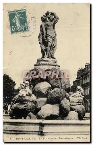 Ansichtskarte AK Montpellier La Fontaine Des Trois Graces