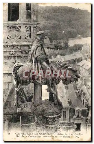 Cartes postales Cathedrale De Quimper Statue Du Gradlon Roi De La Cornouailes Armoricaine Cheval