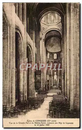 Ansichtskarte AK Conques Eglise de la Grande Nef et du Maitre Autel Consacre par Mgr