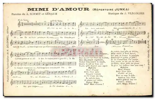 Cartes postales Mimi D&#39Amour Repertoire Junka Vercolier
