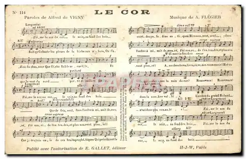 Ansichtskarte AK Le Cor Paroles de Alfred de Vigny Flegier