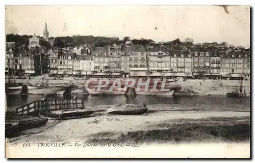 Cartes postales Trouville Vue Generale sur le Quai Bateaux