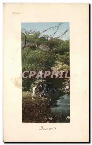 Cartes postales Bons Amis Chien et son maitre