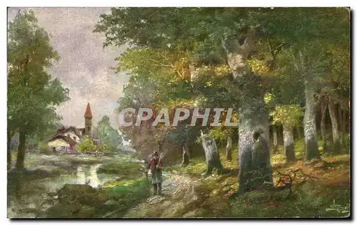 Cartes postales Fantaisie Paysage au bord de l&#39eau