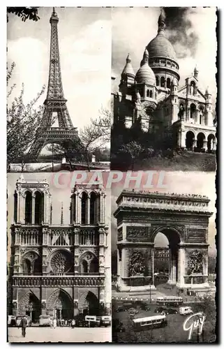 Ansichtskarte AK Paris Et ses Merveilles La tour Eiffel Sacre Coeur Notre Dame