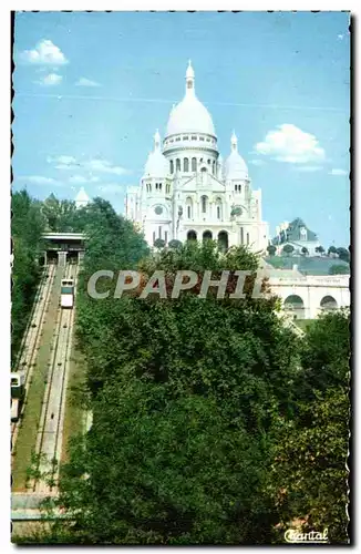 Ansichtskarte AK Paris La Basilique du Sacre Coeur et le Funiculaire Montmartre