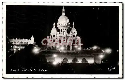 Cartes postales Paris la nuit Sacre Coeur Montmartre