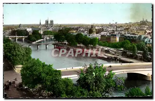 Ansichtskarte AK Paris La Seine Pont du Carrousel le Pont des Arts le Vert Galant le Pont Neuf et Cite Notre Dame