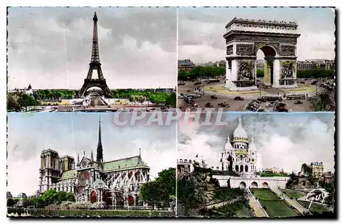 Ansichtskarte AK Paris Et Ses Merveilles La tour Eiffel Arc de triomphe Notre Dame Sacre Coeur