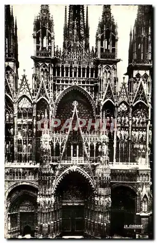 Cartes postales Rouen La Cathedrale ensemble de la facade