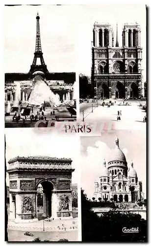 Cartes postales Paris Notre Dame La Tour Eiffel Le Sacre Coeur L&#39Arc de Triomphe