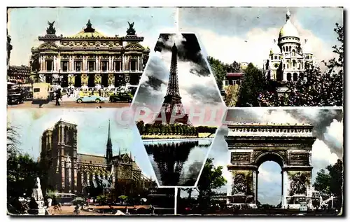 Ansichtskarte AK Images de Paris L&#39Opera Le Sacre Coeur La Tour Eiffel Notre Dame L&#39Arc de Triomphe