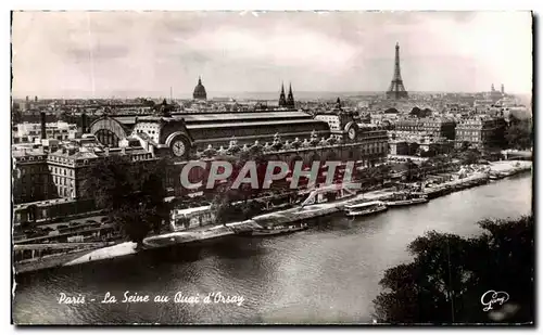 Ansichtskarte AK Paris La Seine au Quai d&#39Orsay Tour Eiffel