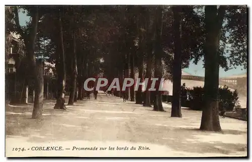 Cartes postales Coblence Promenade sur les bords du Rhin
